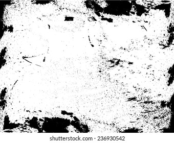 Splatter Paint Texture . Distress Grunge background . Scratch, Grain, Noise rectangle stamp . Black Spray Blot of Ink.Place illustration Over any Object to Create Grungy Effect .abstract vector.