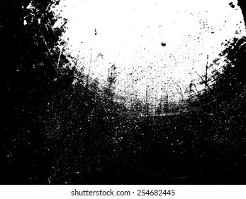 Splatter Paint Texture . Distress Grunge background . Scratch, Grain, Noise rectangle stamp . Black Spray Blot of Ink.Place illustration Over any Object to Create Grungy Effect .abstract vector.