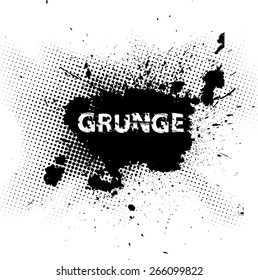 Splatter Paint Texture . Distress Grunge background . Scratch, Grain, Noise rectangle stamp . Black Spray Blot of Ink.Place illustration Over any Object to Create Grungy Effect .abstract vector.