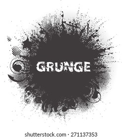 Splatter Paint Texture . Distress Grunge background . Scratch, Grain, Noise rectangle stamp . Black Spray Blot of Ink.Place illustration Over any Object to Create Grungy Effect .abstract vector.