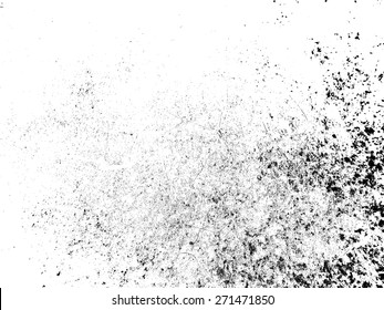 Splatter Paint Texture . Distress Grunge background . Scratch, Grain, Noise rectangle stamp . Black Spray Blot of Ink.Place illustration Over any Object to Create Grungy Effect .abstract vector.