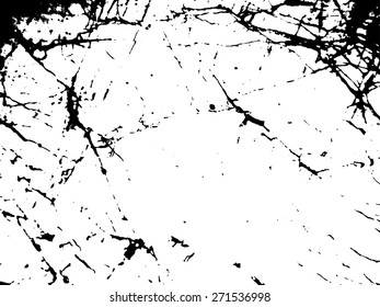 Splatter Paint Texture . Distress Grunge background . Scratch, Grain, Noise rectangle stamp . Black Spray Blot of Ink.Place illustration Over any Object to Create Grungy Effect .abstract vector.