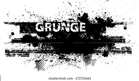 Splatter Paint Texture . Distress Grunge background . Scratch, Grain, Noise rectangle stamp . Black Spray Blot of Ink.Place illustration Over any Object to Create Grungy Effect .abstract vector.