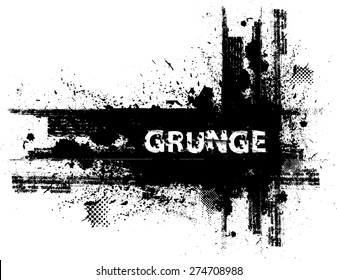 Splatter Paint Texture . Distress Grunge background . Scratch, Grain, Noise rectangle stamp . Black Spray Blot of Ink.Place illustration Over any Object to Create Grungy Effect .abstract vector.