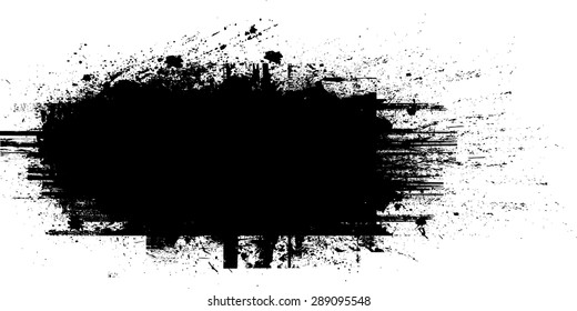 Splatter Paint Texture . Distress Grunge background . Scratch, Grain, Noise rectangle stamp . Black Spray Blot of Ink.Place illustration Over any Object to Create Grungy Effect .abstract vector
