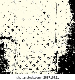 Splatter Paint Texture . Distress Grunge background . Scratch, Grain, Noise rectangle stamp . Black Spray Blot of Ink.Place illustration Over any Object to Create Grungy Effect .abstract vector