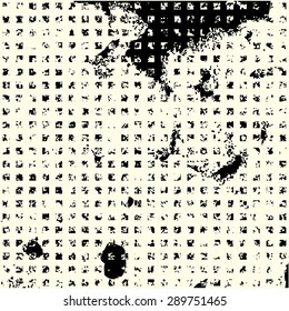Splatter Paint Texture . Distress Grunge background . Scratch, Grain, Noise rectangle stamp . Black Spray Blot of Ink.Place illustration Over any Object to Create Grungy Effect .abstract vector