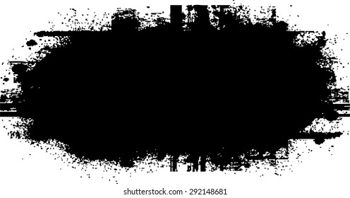 Splatter Paint Texture . Distress Grunge background . Scratch, Grain, Noise rectangle stamp . Black Spray Blot of Ink.Place illustration Over any Object to Create Grungy Effect .abstract vector