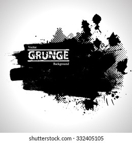 Splatter Paint Texture . Distress Grunge background . Scratch, Grain, Noise rectangle stamp . Black Spray Blot of Ink.Place illustration Over any Object to Create Grungy Effect .abstract vector