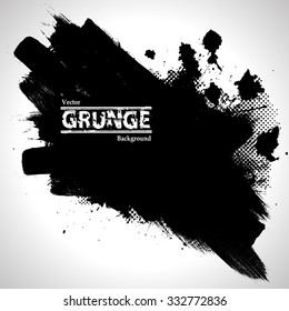 Splatter Paint Texture . Distress Grunge background . Scratch, Grain, Noise rectangle stamp . Black Spray Blot of Ink.Place illustration Over any Object to Create Grungy Effect .abstract vector