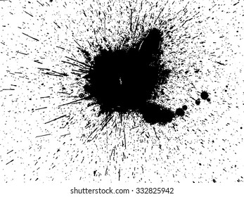 Splatter Paint Texture . Distress Grunge background . Scratch, Grain, Noise rectangle stamp . Black Spray Blot of Ink.Place illustration Over any Object to Create Grungy Effect .abstract vector