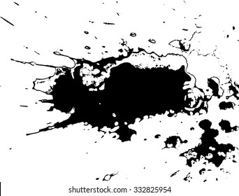 Splatter Paint Texture . Distress Grunge background . Scratch, Grain, Noise rectangle stamp . Black Spray Blot of Ink.Place illustration Over any Object to Create Grungy Effect .abstract vector