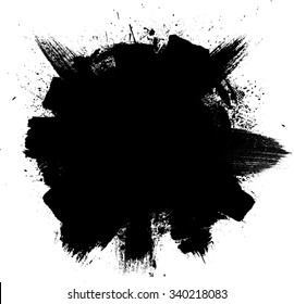 Splatter Paint Texture . Distress Grunge background . Scratch, Grain, Noise rectangle stamp . Black Spray  Blot of Ink.Place illustration Over any Object  to Create Grungy Effect .abstract  vector.