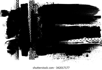 Splatter Paint Texture . Distress Grunge background . Scratch, Grain, Noise rectangle stamp . Black Spray  Blot of Ink.Place illustration Over any Object  to Create Grungy Effect .abstract  vector.