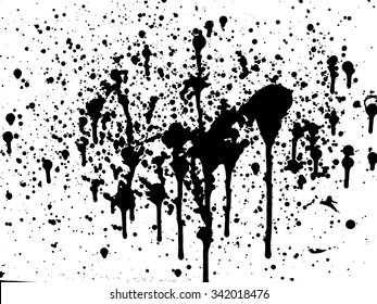 Splatter Paint Texture . Distress Grunge background . Scratch, Grain, Noise rectangle stamp . Black Spray  Blot of Ink.Place illustration Over any Object  to Create Grungy Effect .abstract  vector.