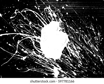Splatter Paint Texture . Distress Grunge background . Scratch, Grain, Noise rectangle stamp . Black Spray Blot of Ink.Place illustration Over any Object to Create rough Grungy Effect .abstract vector.