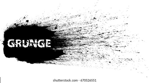 Splatter Paint Texture . Distress Grunge background . Scratch, Grain, Noise rectangle stamp . Black Spray Blot of Ink.Place illustration Over any Object to Create Grungy Effect .abstract vector.