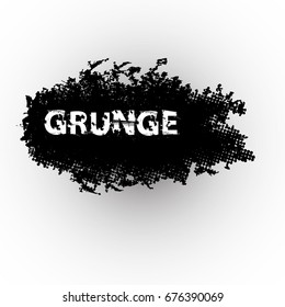 Splatter Paint Texture . Distress Grunge background . Scratch, Grain, Noise rectangle stamp . Black Spray Blot of Ink.Place illustration Over any Object to Create rough Grungy Effect .abstract vector.