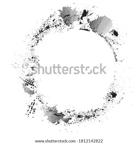 Splatter Paint Texture . Distress Grunge background . Scratch, Grain, Noise rectangle stamp . Black Spray Blot of Ink.Place illustration Over any Object to Create Grungy Effect .abstract vector.