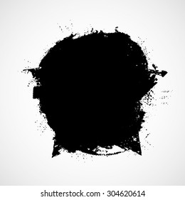 Splatter Paint Texture . Distress rough background . Scratch, Grain, Noise rectangle stamp . Black Spray Blot of Ink.Place illustration Over any Object to Create grunge Effect .abstract vector.
