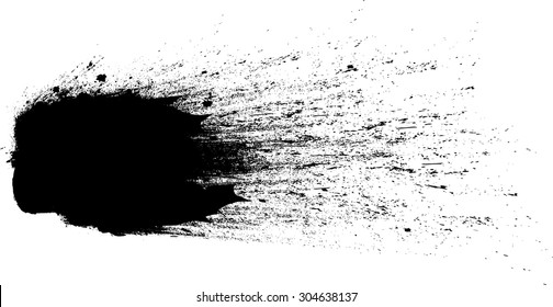 Splatter Paint Texture . Distress rough background . Scratch, Grain, Noise rectangle stamp . Black Spray Blot of Ink.Place illustration Over any Object to Create grunge Effect .abstract vector.