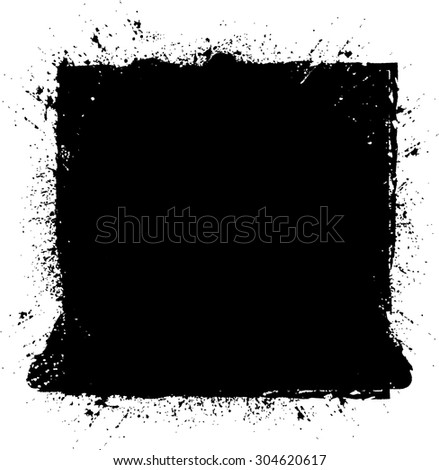 Splatter Paint Texture . Distress rough background . Scratch, Grain, Noise rectangle stamp . Black Spray Blot of Ink.Place illustration Over any Object to Create grunge Effect .abstract vector.