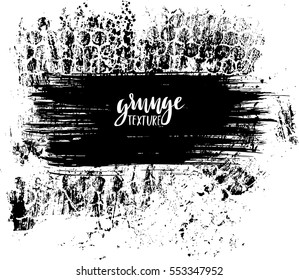 Splatter Paint Texture. Grunge background. Black Blot of Ink. Place for Text. Grungy Effect Stump. Vector illustration