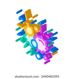 splatter paintball game isometric icon vector. splatter paintball game sign. isolated symbol illustration