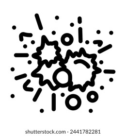 Splatter Paintball Spiel Linie Ikone Vektor. Splatter Paintball Spiel Zeichen. Isolierte Kontur Symbol schwarze Illustration