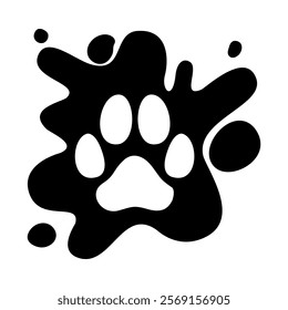 Splatter with paw dog print design.