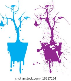 Splatter Potted Trees