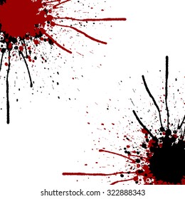 splatter red and black color background design.illustration vector