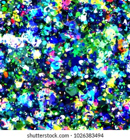 Splatter seamless texture. Colorful blots and stains. Abstract vector background for web page, banners backdrop, fabric, home decor, wrapping