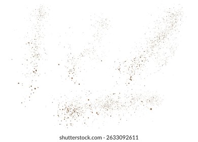 Splatter set of cocoa flying powder effect splash isolated background design