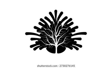Splatter Tree, silhueta preta isolada