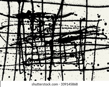 Splatter vector elements. Hand drawn Spray Blots. Ink monochrome splashes. 