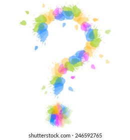 splatter vector question mark icon isolated on white background