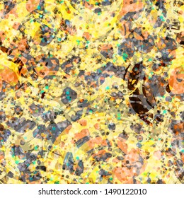 Splatter yellow seamless texture. Abstract vector background for web page, banners backdrop, fabric, home decor, wrapping