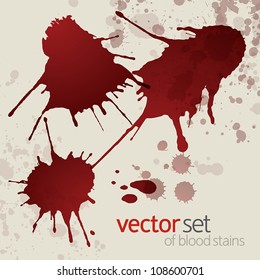 Splattered blood stains, set 1