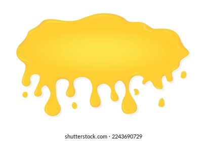 Splattered cartoon slime isolated on white background.