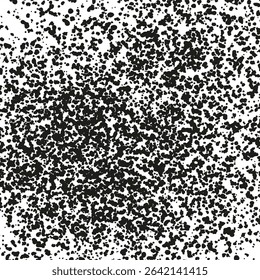 Splattered dot texture. Black ink spray. Abstract pattern vector. Random blob shapes.