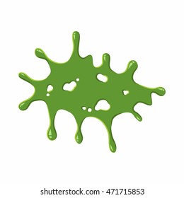 Splattered mucus isolated on white background. Green slime blot vector illustration