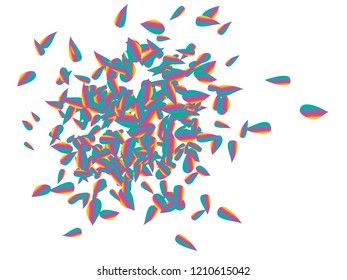 Splattered rainbow colors drops confetti original vector texture. Droplets confetti splash isolated on white texture. Abstract chaotic vector background. Trendy elements for your design