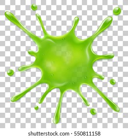 Splattered slime isolated on transparent background, vector art and illustration.