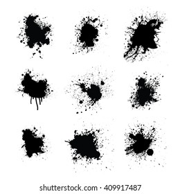 Splatters set, vector illustration.