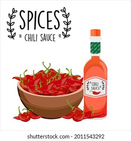 splces chili sauce background.Eps 10 vector.