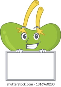 Spleen Cartoon Design Style Standing Behind A Board