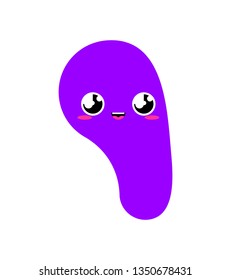 Spleen Cute. funny internal organ cartoon style. Human anatomy kids character. Childrens style