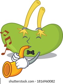 Spleen musician of cartoon design playing a trumpet