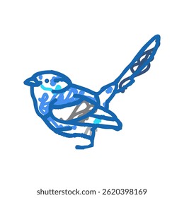 splendid fairywren bird exotic doodle icon sketch vector. splendid fairywren bird exotic sign. isolated symbol illustration